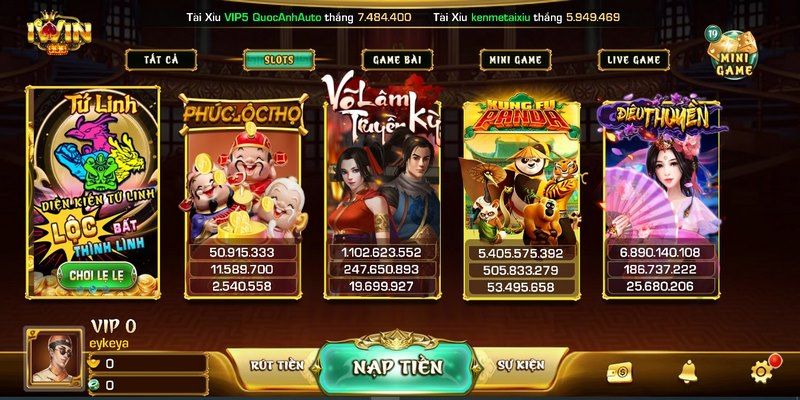 Cổng game quay hũ Iwin cung đa dạng sản phẩm